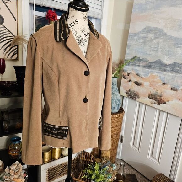 VTG John Roberts Preppy Tan Western Flare Blazer Jacket. - Picture 12 of 15